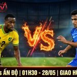 Ảnh đại diện nhận định và soi kèo trận đấu giữa Jamaica vs Ấn Độ lúc 01h30 ngày 28/05/2026 trên nền tảng Xoilac TV.